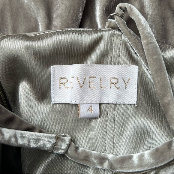 Revelry Rory Velvet Bridesmaid Dress in Sage Green Velvet - Picture 14 of 14